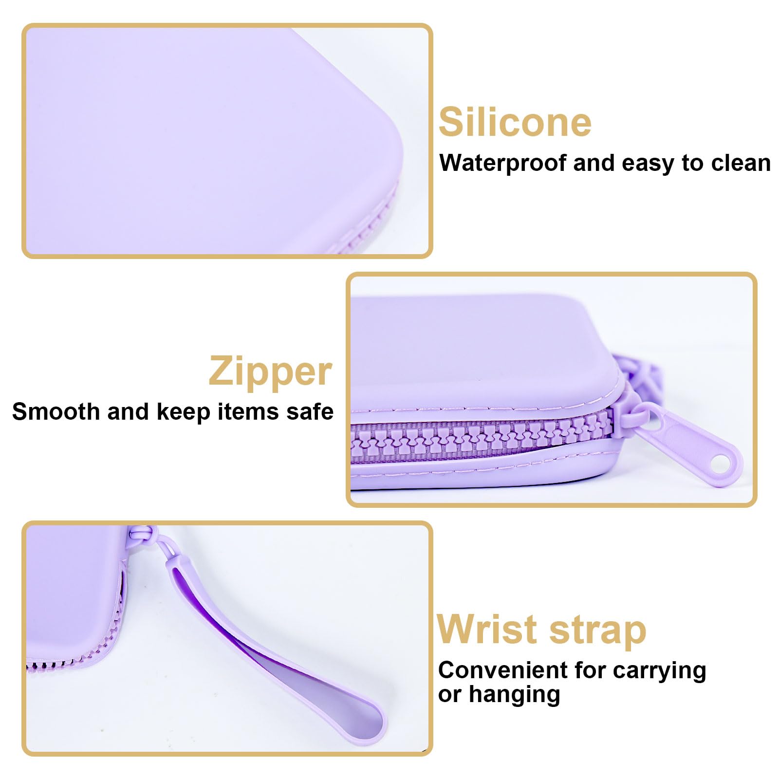 Silicone Period Bags, 2 Pcs Tampon Pouch with Zipper and Handle, Sanitary Napkin Holder for Purse, Keeping Discreet Feminine Products