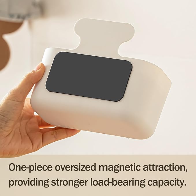 MORNITE Magnetic Cup Storage Holder for Fridge, Locker Magnetic Organizer Bin Basket for Pen,Mail,Card,Laundry,Board,Middle Size,White