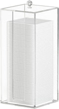 JHJFRAWY Acrylic Clean Pad Storage Box for Clean Skin Club, Cotton Pad Dispenser, Square Rounds Cotton Pad Holder (Pad Not Included) - Vertical with Lid