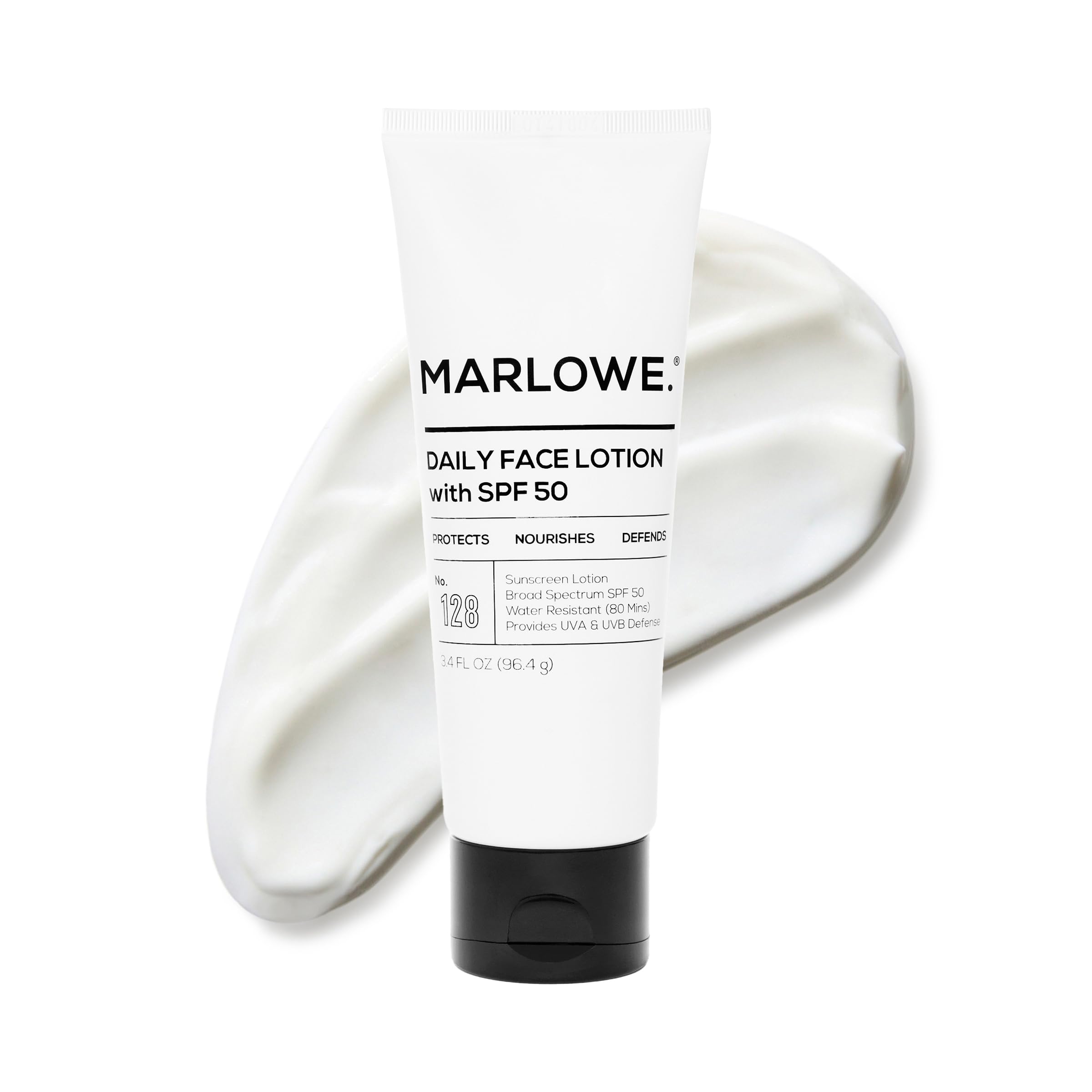 MARLOWE. Face Moisturizer with SPF 50, Daily Sunscreen Lotion, 3.4 oz