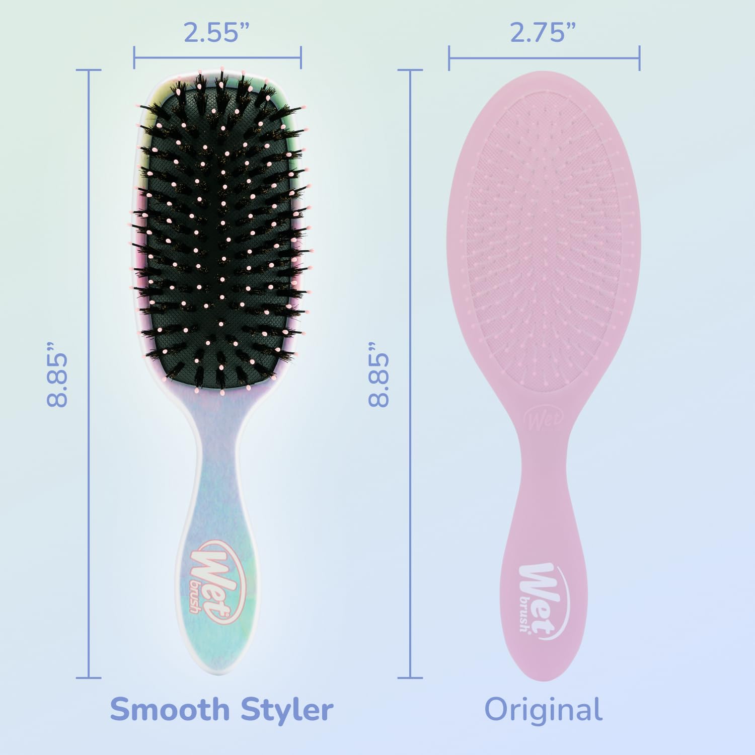 Wet Brush Shine Enhancer Color Wash Stripes, Paddle Hair Detangler Brush with Ultra-Soft Intelliflex Bristles, Infused With Natural Argan Oil, Shiny & Smooth, Wet or Dry, For All Hair Types