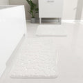 YIHOUSE Bathroom Rugs Mat Set, Memory Foam Bath Mat 2 Piece White