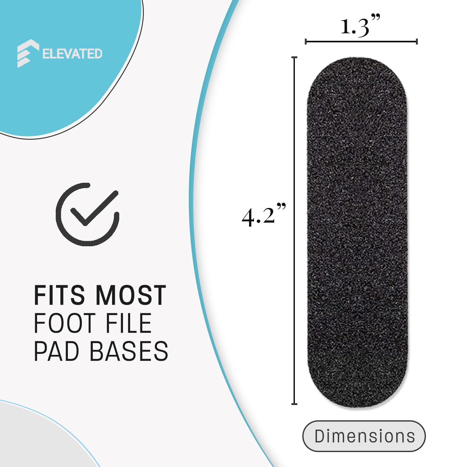 Professional Pedicure File Refills - Pack of 50 Foot File Replacement Pads 60-Grit (Course) - Black - Disposable Foot Files for Pedicures - Pedi Foot File Pads with Water Resistant Strong Adhesive