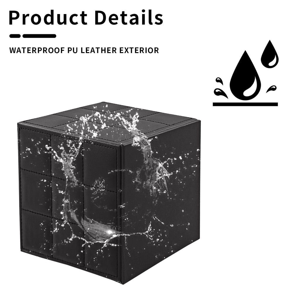 XNONE Tissue Box Cover Square Tissue Box Holder PU Leather Facial Organizer with Magnetic Bottom,Decorative Napkin Caddy for Vanity Dresser Night Stand Table Countertop Home Office Car,Black