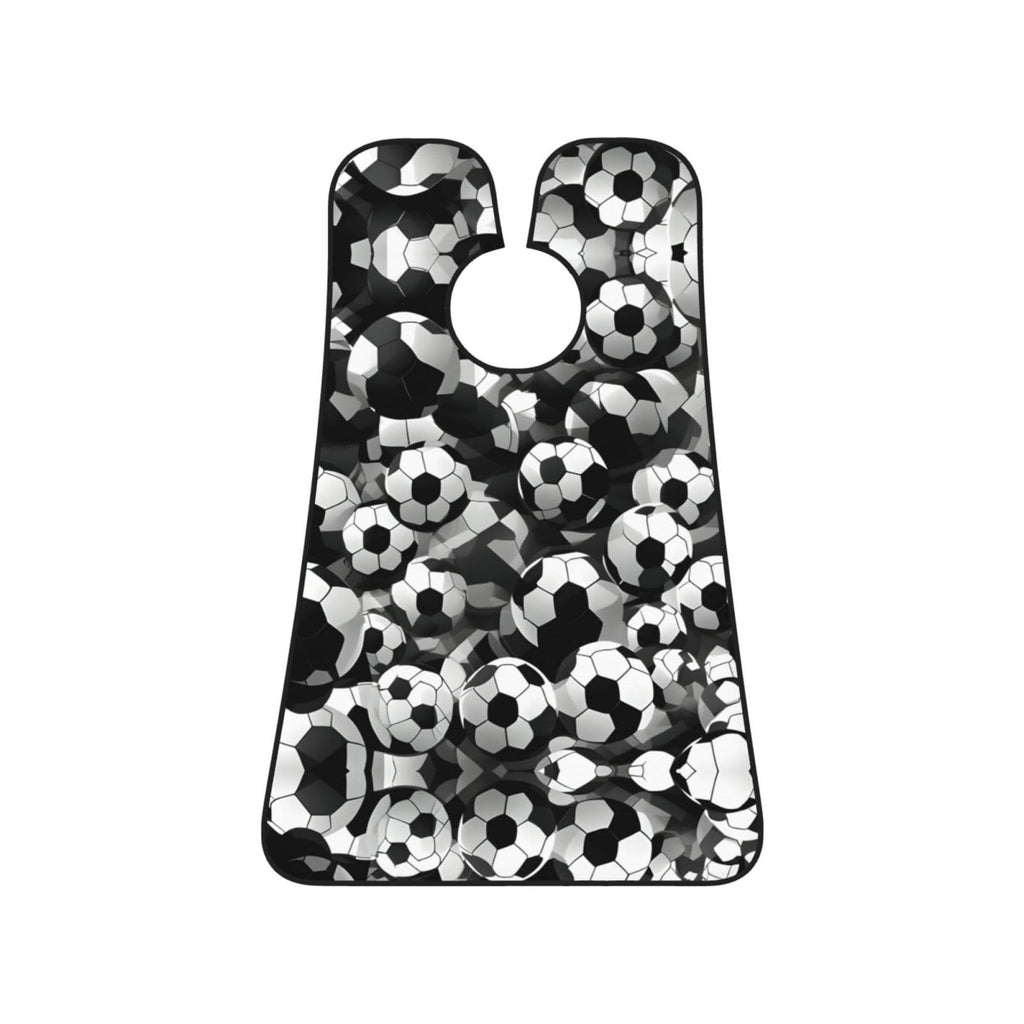 YQxwJL Black And White Soccer Ball Pattern Print Beard Bib Shaving Apron, Beard Hair Trimming Cape Gift For Dad