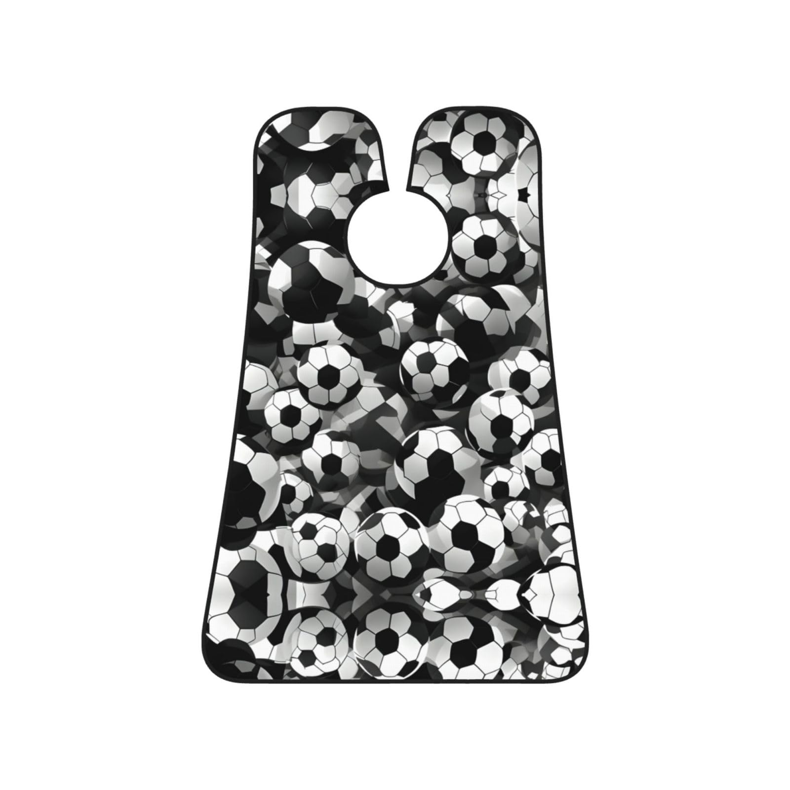 YQxwJL Black And White Soccer Ball Pattern Print Beard Bib Shaving Apron, Beard Hair Trimming Cape Gift For Dad