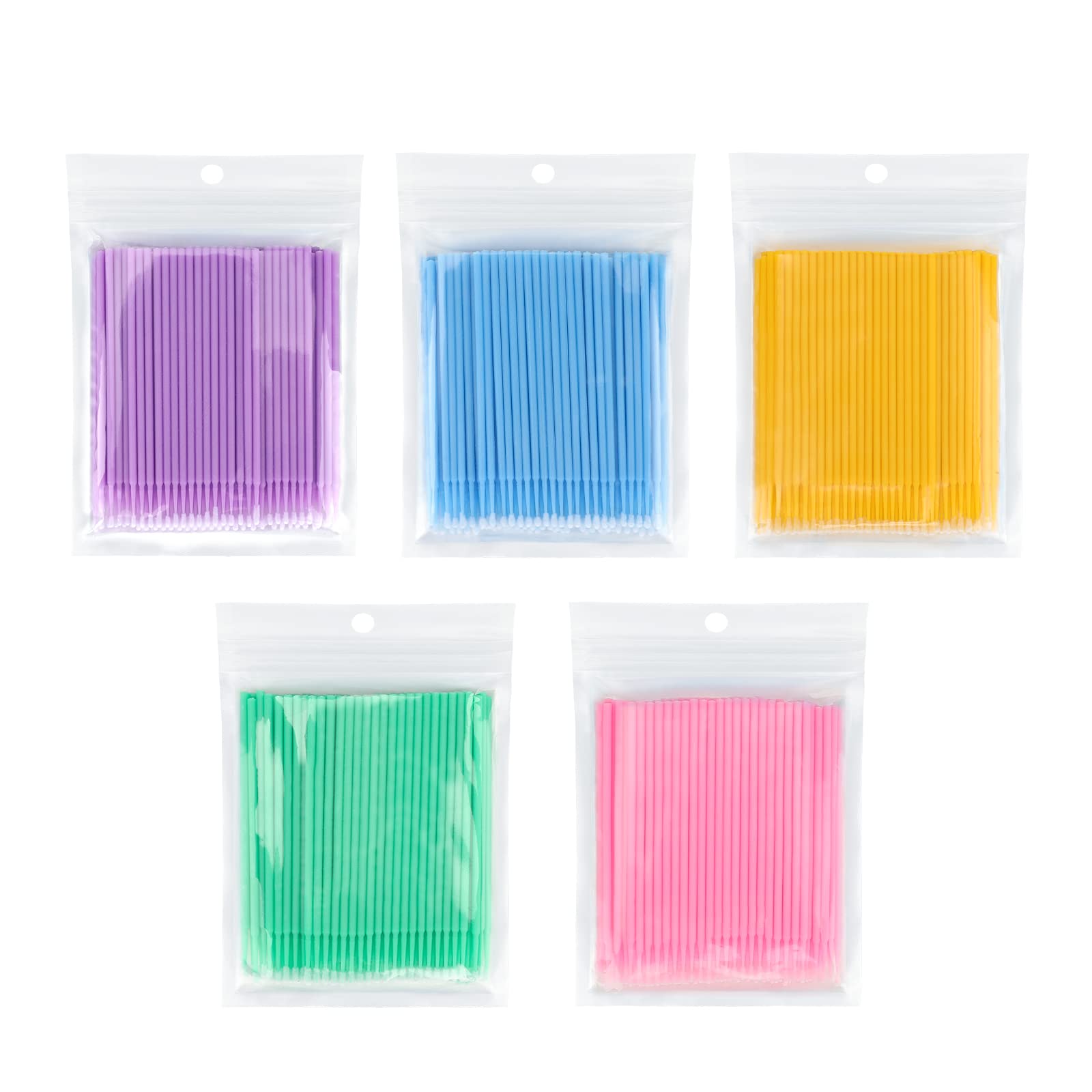 G2PLUS 500PCS Micro Cotton Swabs, Disposable Micro Applicators Brush for Makeup and Personal Care, Cosmetic Brush, Microswabs for Eyelash Extensions, Nails, Eyeliner (Head Diameter: 2.0mm)