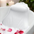 Bath Pillow for Tub, Adjustable Silicone Bathtub Pillows for Head and Neck, 0"–2.3" Neck Support, 34 Suction Cups, Easy to Clean, No Machine Wash Needed (White)