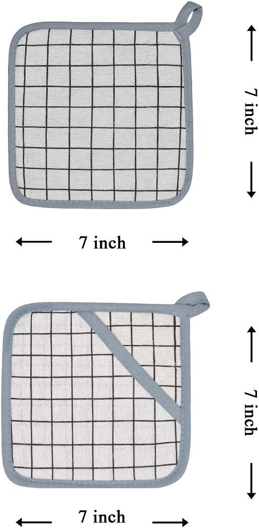 Win Change Oven Mitts and Potholders BBQ Gloves-Oven Mitts and Pot Holders with Recycled Infill Silicone Non-Slip Cooking Gloves for Cooking Baking Grilling (4-Piece Set) (White)