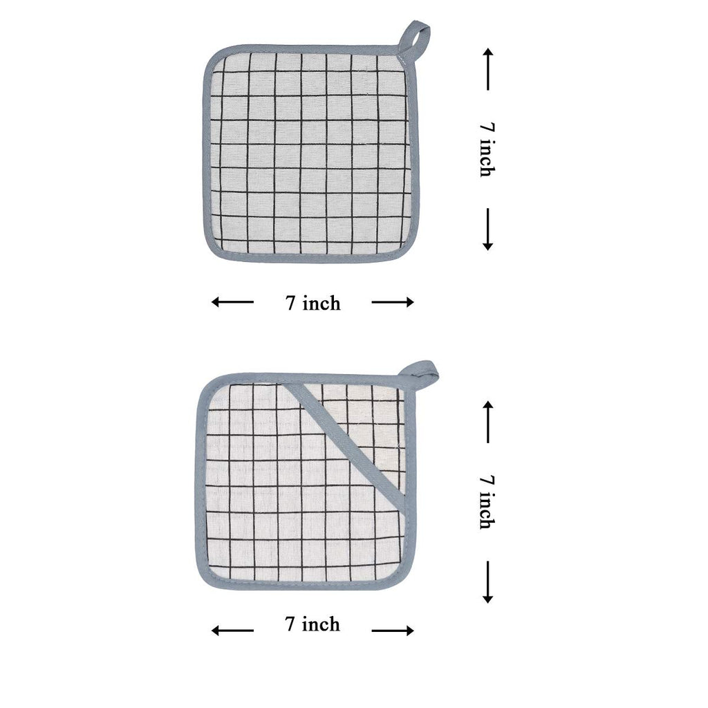 Win Change Oven Mitts and Potholders BBQ Gloves-Oven Mitts and Pot Holders with Recycled Infill Silicone Non-Slip Cooking Gloves for Cooking Baking Grilling (4-Piece Set) (White)