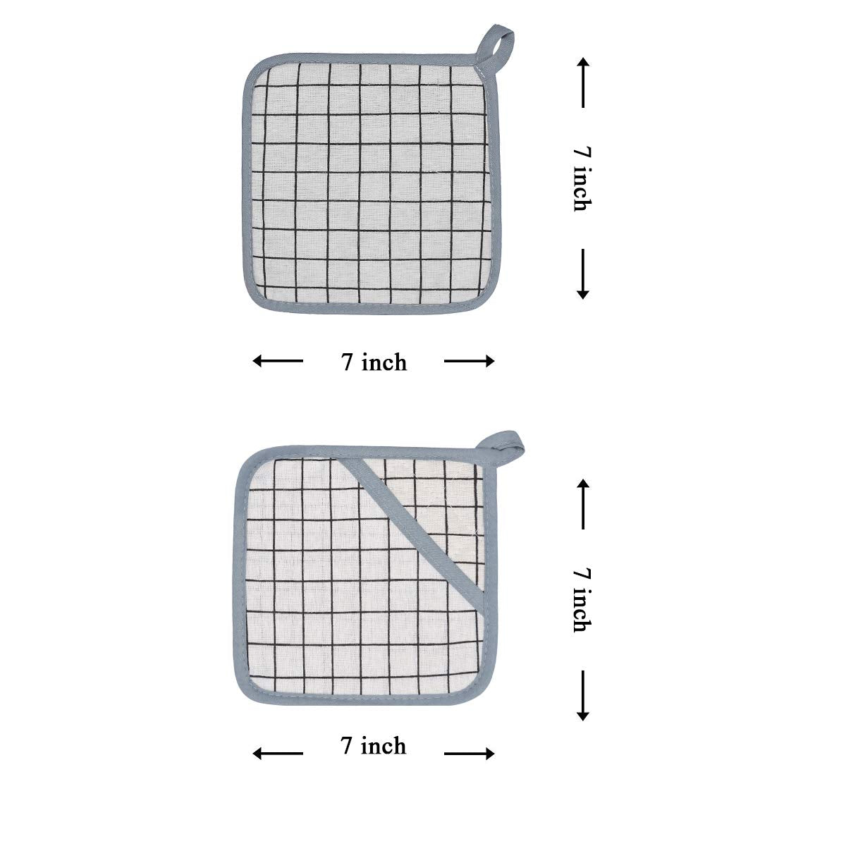Win Change Oven Mitts and Potholders BBQ Gloves-Oven Mitts and Pot Holders with Recycled Infill Silicone Non-Slip Cooking Gloves for Cooking Baking Grilling (4-Piece Set) (White)