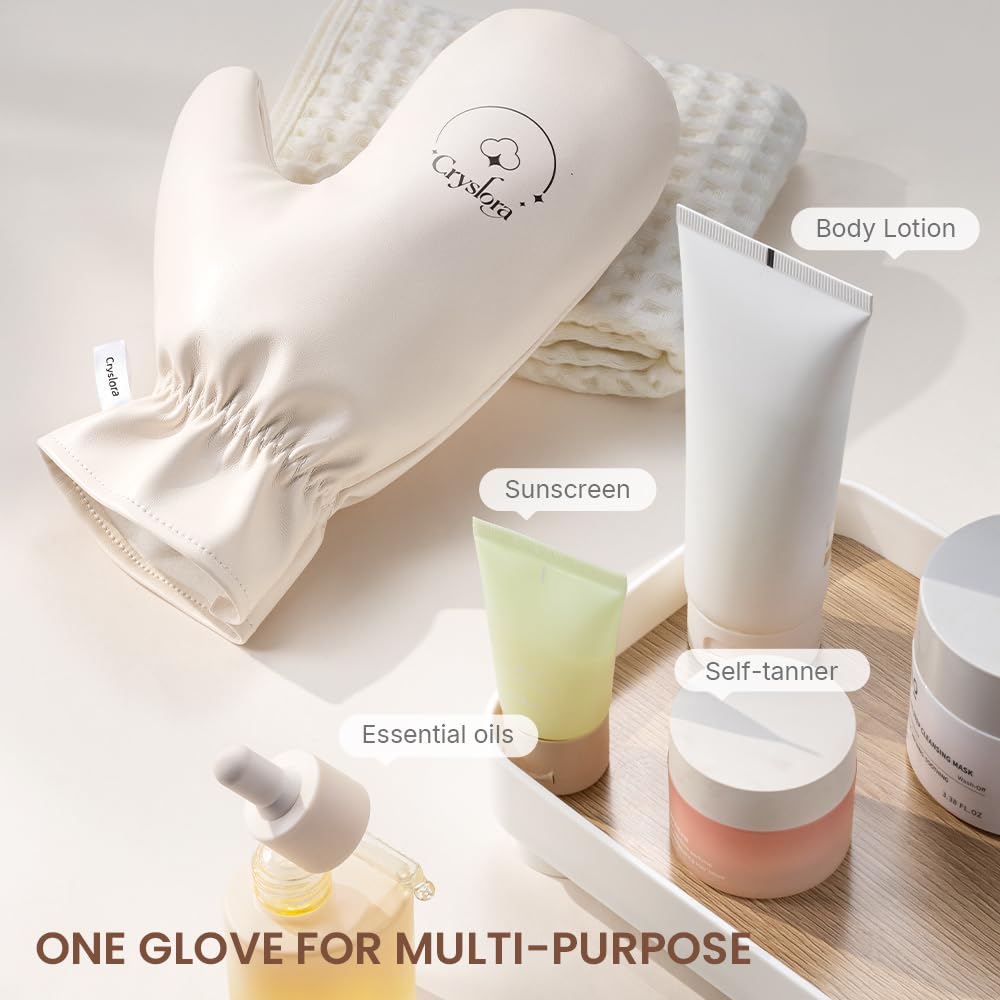 Cryslora Tanning Mitt, Lotion applicator, Washable Self Tanner Glove (Right and Left Hands)