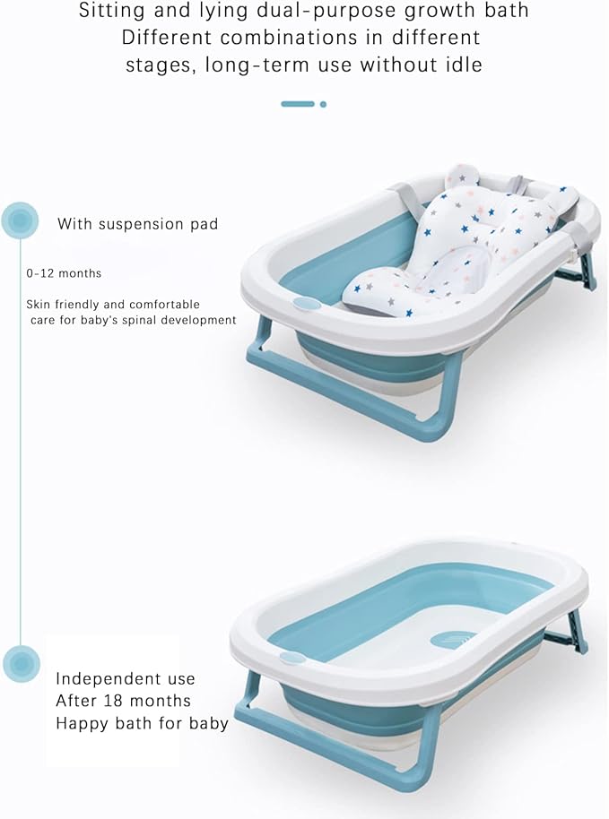Baby Bath Cushion Pad Newborn Bathtub Mat Infant Bath Supporter Net Baby Bathtub Pillow Non-Slip Floating Bathing Tub Seat (Pink Bear, 28cm*43cm*26cm)