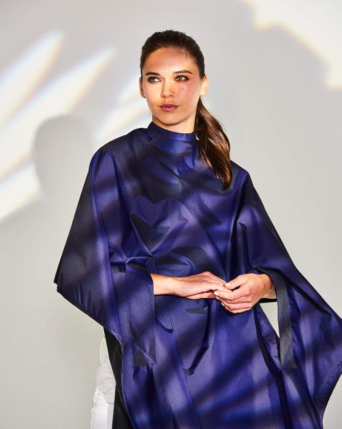 Betty Dain Hands-Free All-Purpose Bleach Proof Cape, 45" W x 58" L, Chemical, Color, Waterproof Polyester, Anti-static Nano Material, Machine Washable, Purple