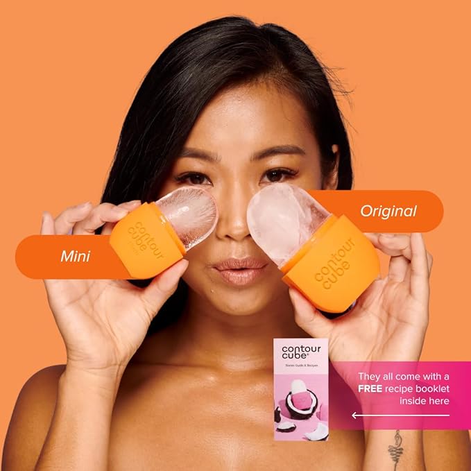 Contour Cube Original - Ice Roller for Sculpting & De-Puffing - Face Ice Roller & Massager with BPA-Free Silicone - Ice Mold for Face - Skin Care Tools for Daily Skincare (180ml) - Peach