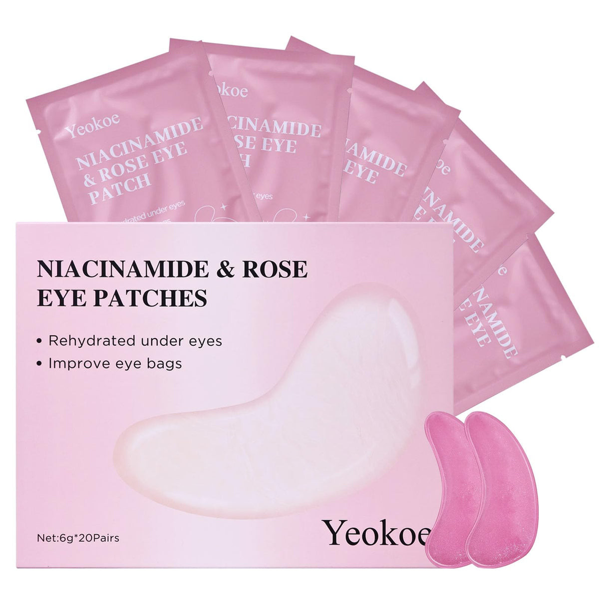 Yeokoe Under Eye Patches for Dark Circles,Puffy Eyes,20 Pairs Face Masks SkinCare With Vitamin C and 24k Gold