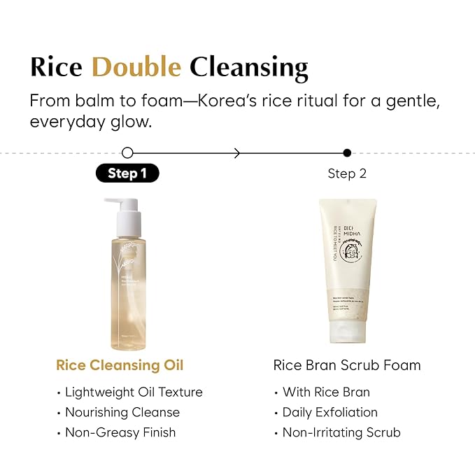 MIDHA Rice Cleansing Oil 5.07fl.oz/150ml, Gentle Makeup Remover, Hydrating & Lightweight – Plant-Based, Moisturising First-Step Cleanser for Balanced Skin with Residue-Free, Sebum Care Formula