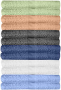 12 Pack Washcloths | Multicolour 100% Cotton Extra Absorbent Face Towels | Soft, Quick Dry Wash Cloths for Bathroom, Spa, Gym, Baby & Travel (12 Packs (12 x 12))