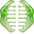 Geiserailie 2 Pcs Jade Combs Esthetician Supplies Massage Stone Hair Gua Sha Scraping Scalp Comb Facial Massage Tool Handheld Head Tools Head Caring Therapy Mother's Day for Women(Elegant Style)