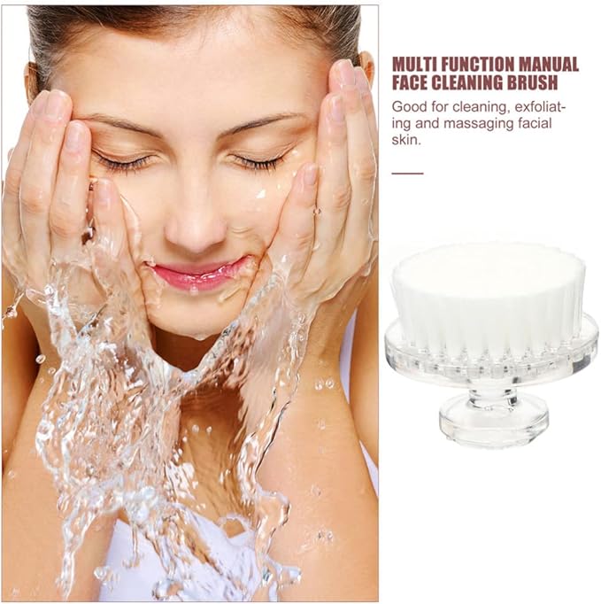 FOMIYES Facial Cleansing Brush White Manual Face Scrubber with Soft Bristles, Quick-Drying & Anti-Dust Design for Sensitive Skin, Travel-Friendly for Home & Travel Use for Women & Teens