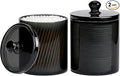 MateeyLife Storage Containers with Lids 2 Pack 10oz, Make Up Organizers for Vanity, Bathroom Organizers and Storage, Q tips for Home and Bathroom Decor, Makeup Holder Set Accessories (Black)