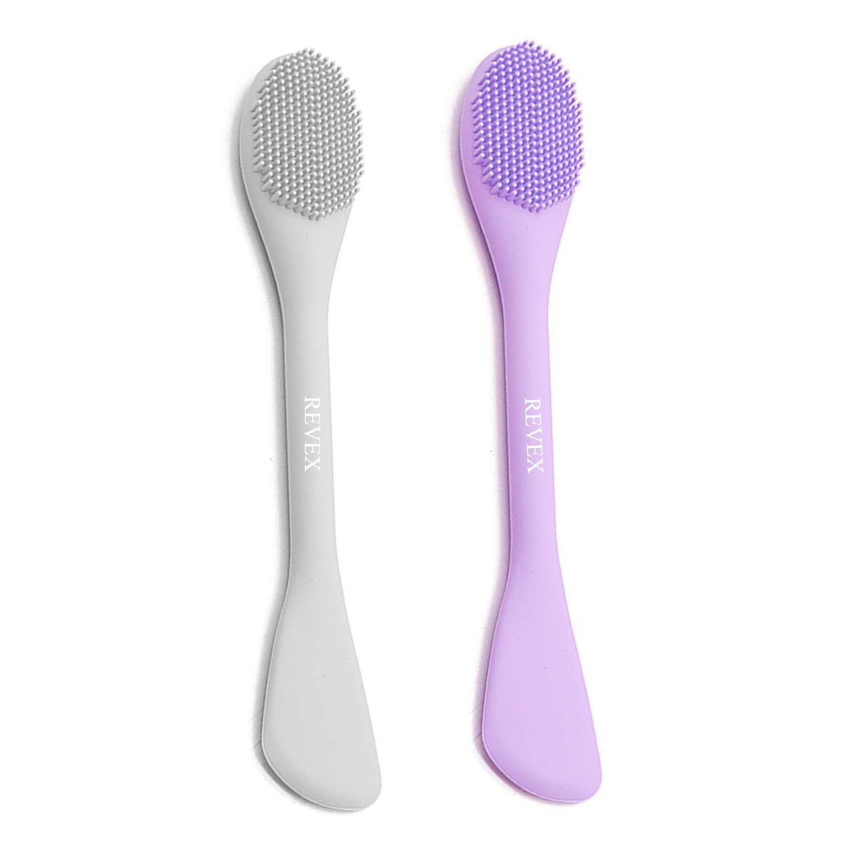 REVEX Silicone Face Mask Applicator,Face Scrubber,Exfoliating Pore Scrubber,Pore Cleaning Brush,2Pcs Mask Applicator Tool for Facial Mud,Face Brush for Women Men.(Pink+Gray)