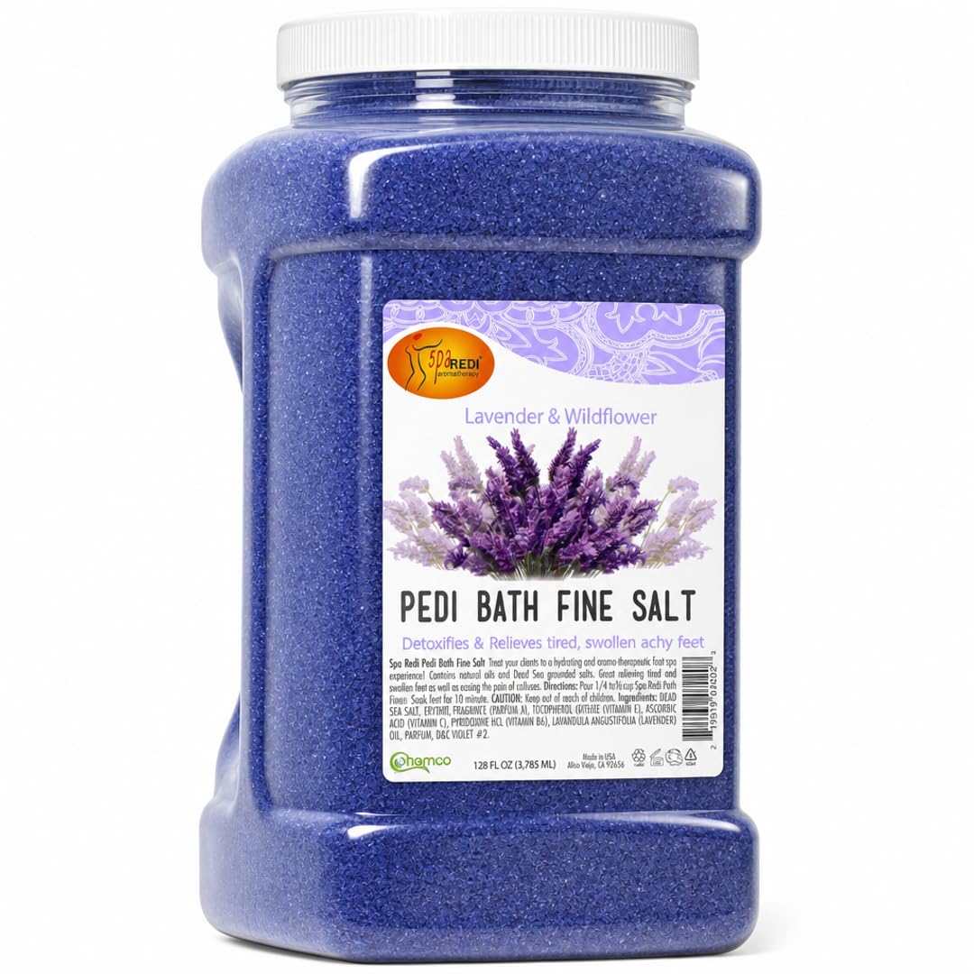 SPA REDI Dead Sea Salt Pedicure Foot Soak, Fine Salt, 128 Oz