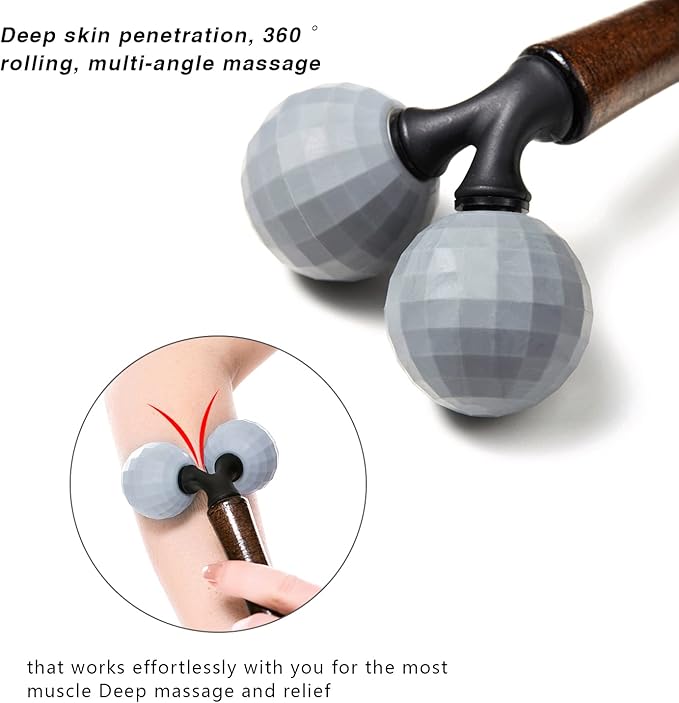 Lyanxinlei Relax Massage Roller - Body Massage Tools Myofascial Trigger Points Reduce Muscle Soreness Tightness Leg Cramps for Circulation, Stress, Arthritis and Hand Pain Relief & Recovery (Grey)
