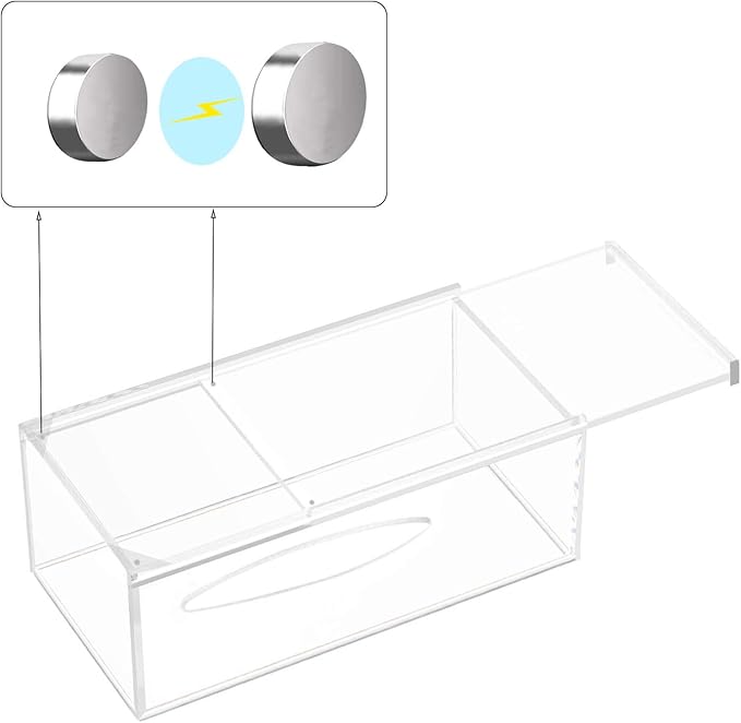 Clear Acrylic Tissue Box Cover Holder for Bathroom Dresser Countertop Desk