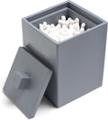 Joitsvia Cotton Swab Holder, Bathroom Resin Q Tips Holder with Lid Dispenser Storage Box Cosmetics Countertop Organizer Containers for Pads, Rounds - Matte Grey