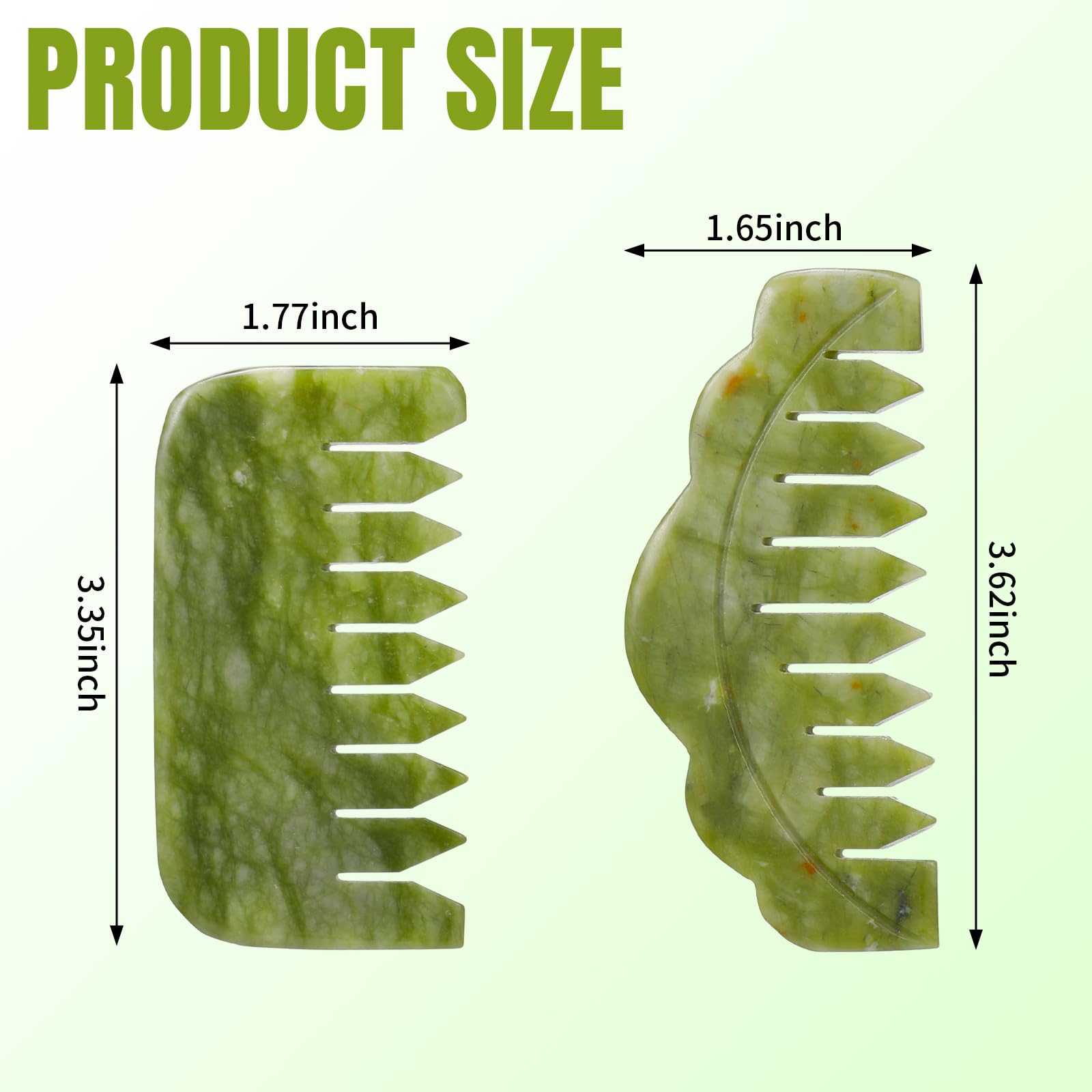 Geiserailie 2 Pcs Jade Combs Gua Sha Esthetician Supplies,Stylish Style