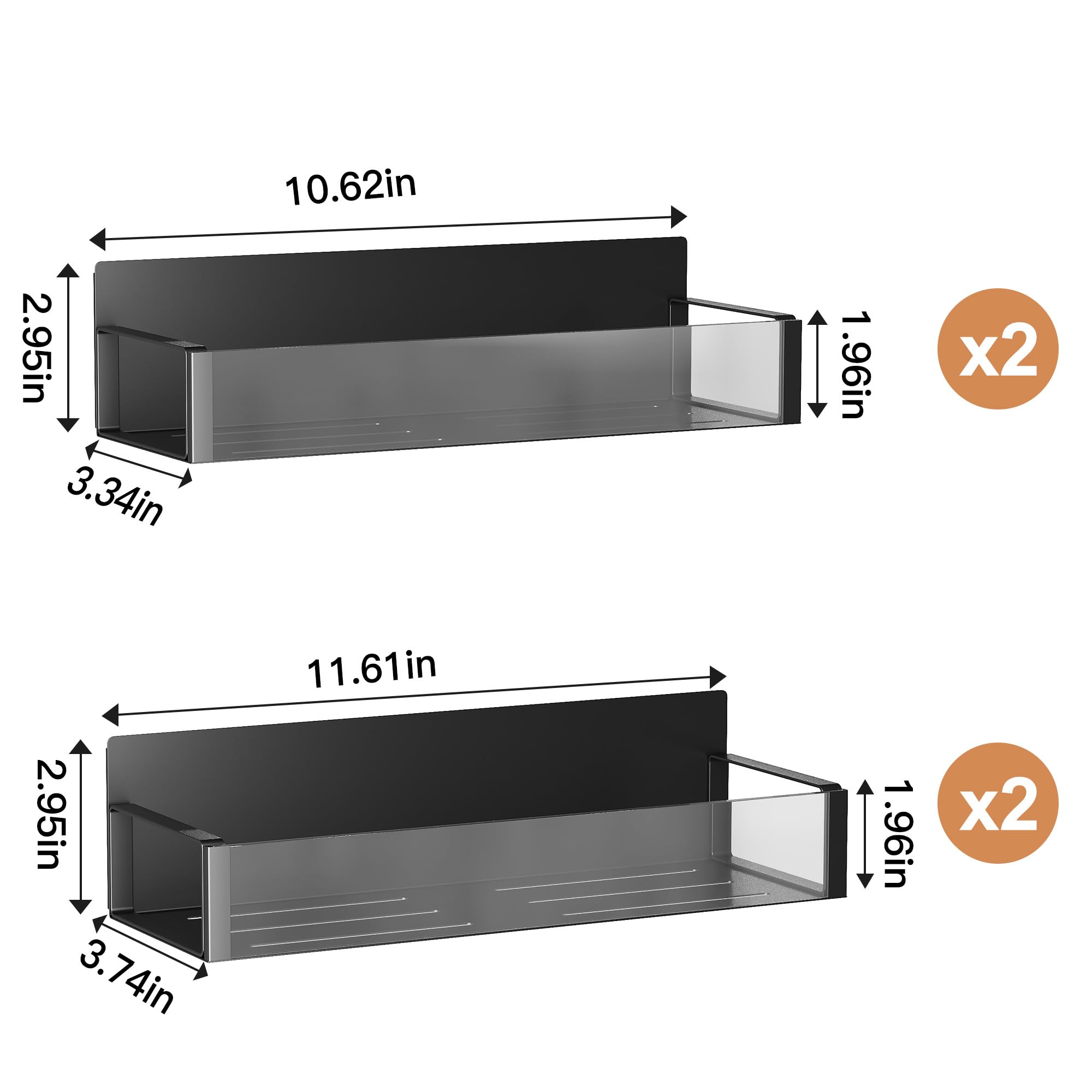 Vetacsion 4 Pack Moveable Fridge Magnetic Spice Racks,Metal (Clear)