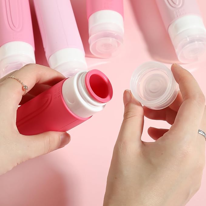 CHEODIN Travel Bottles for Toiletries, 5 Pack TSA Approved Travel Size Containers, 3oz Leak Proof Refillable Travel Accessories for Shampoo Conditioner, BPA Free Travel Bottles with Toiletry Bag