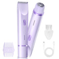 AMURS Bikini Trimmer for Women, Dual-Head Electric Body Hair Trimmer for Sensitive Areas, IP67 Waterproof Rinsable, USB-C Rechargeable Groomer for Bikini Line, Underarms, Legs & Face (Lilac Mist)