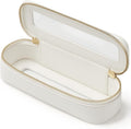 Popvibe Slim Makeup Brush Bag Travel Clear Toiletry Bag for Women Cute White Make Up Bag for Traveling Cosmetic Bag Organizer Waterproof Tansparent Beauty Makeup Case