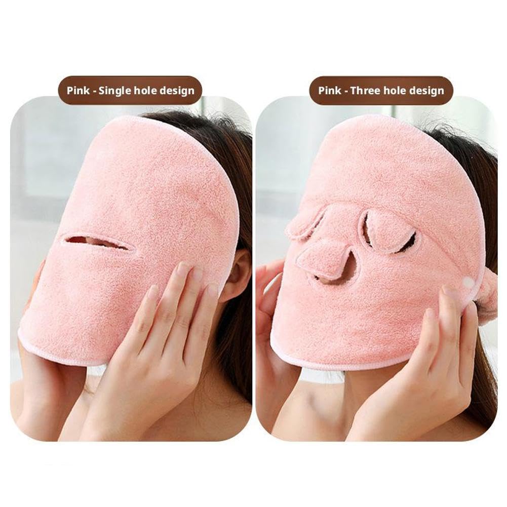Face Steaming Towel,Hot Compress Face Towel Masks,Reusable Face Masks Skincare Facial Steamer Towel for Hot Cold Skin Care,Towel Steamer for Facials,Spa Towels Beauty Facial Towel for Women (B)