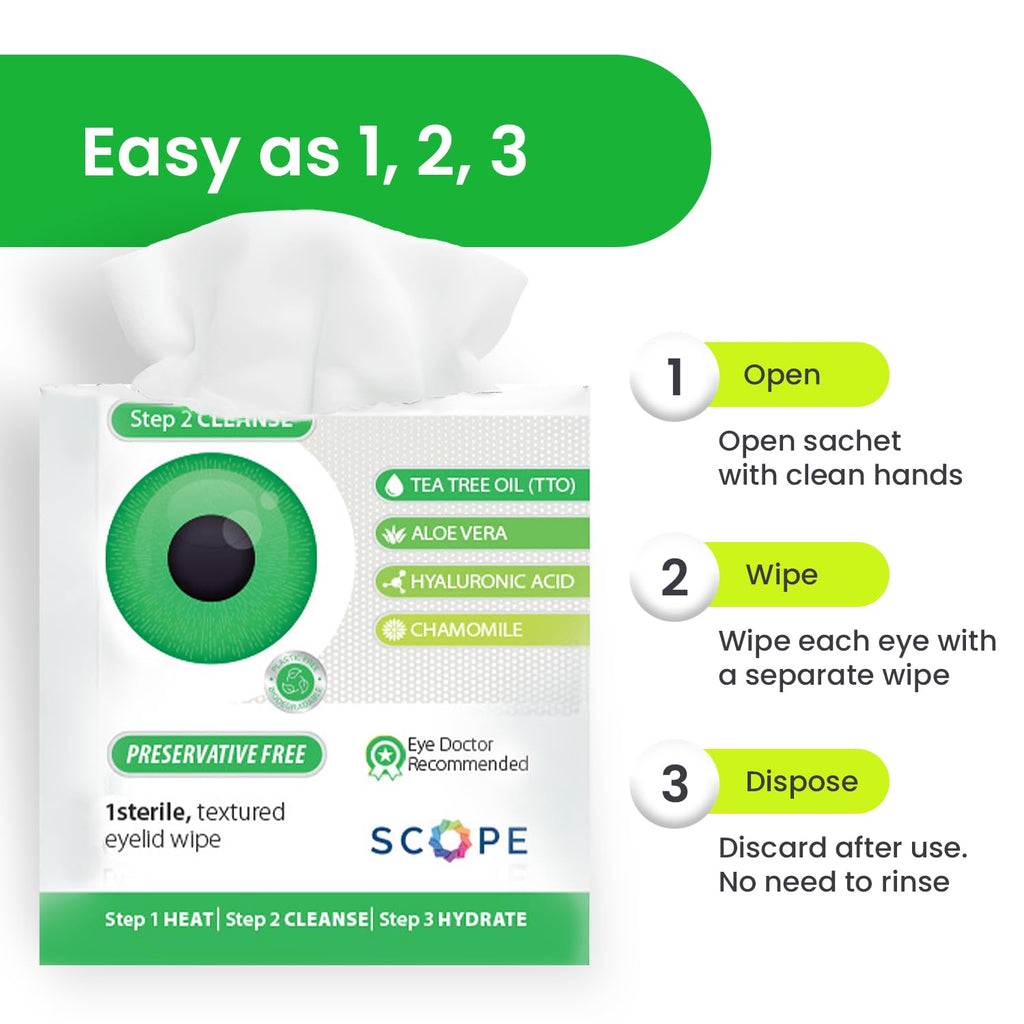 OPTASE® TTO Eyelid Cleansing Wipes, 20 Count