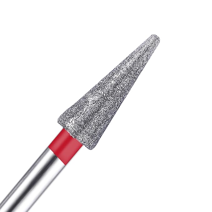 NMKL38 3/32" Tapered Diamond Nail Drill Bit Rotary Cuticle Clean Burr Nail Art File for Electric Drill Machine Manicure Pedicure Tool (Fine - 4.3x12.0)