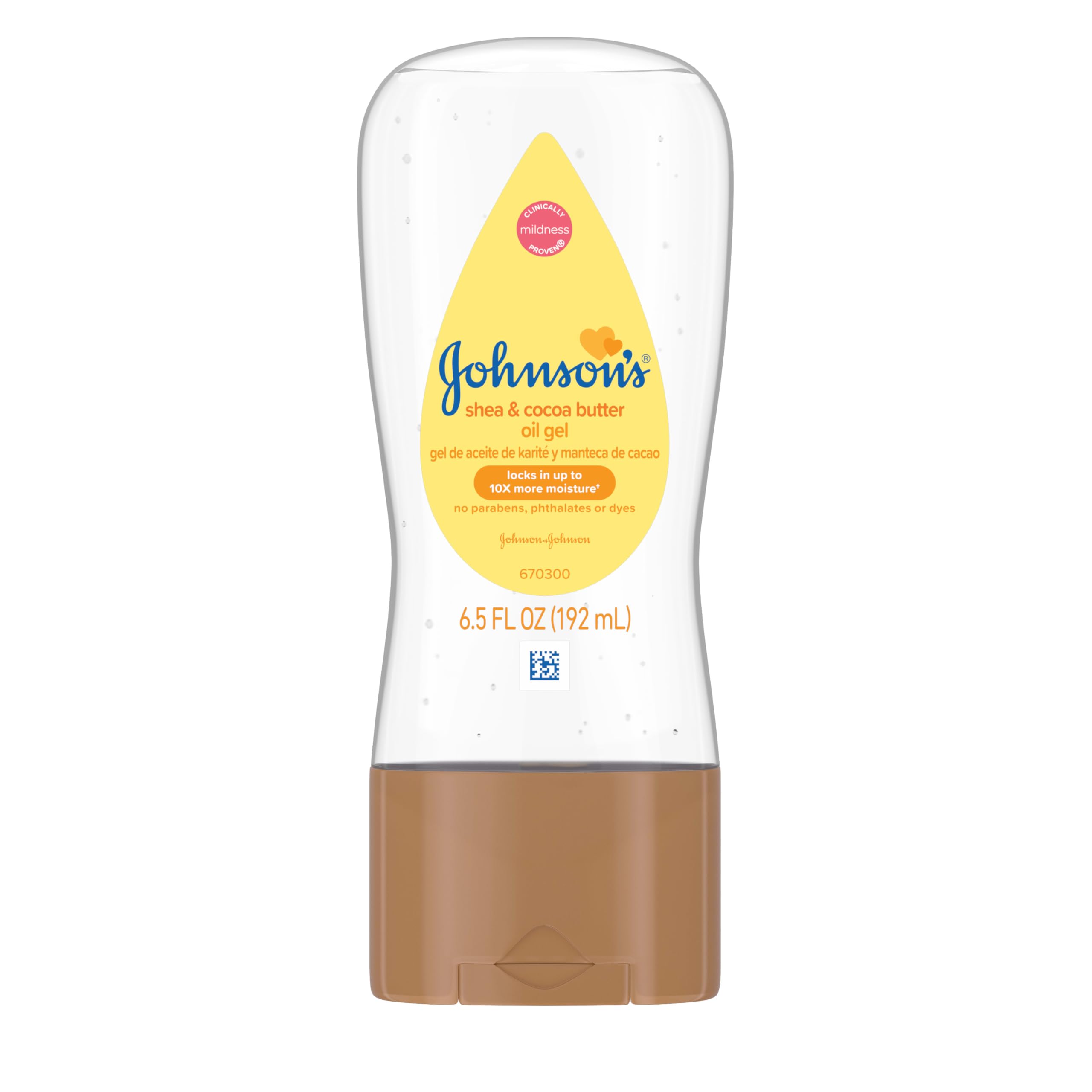 Johnson's Baby Oil Gel, Moisturizing Baby Massage Mineral Oil Enriched with Shea & Cocoa Butter, Dry Skin Relief for Babies, Kids & Adults, Nourishing & Gentle on Delicate Skin, 6.5 fl. oz, 6 Pack