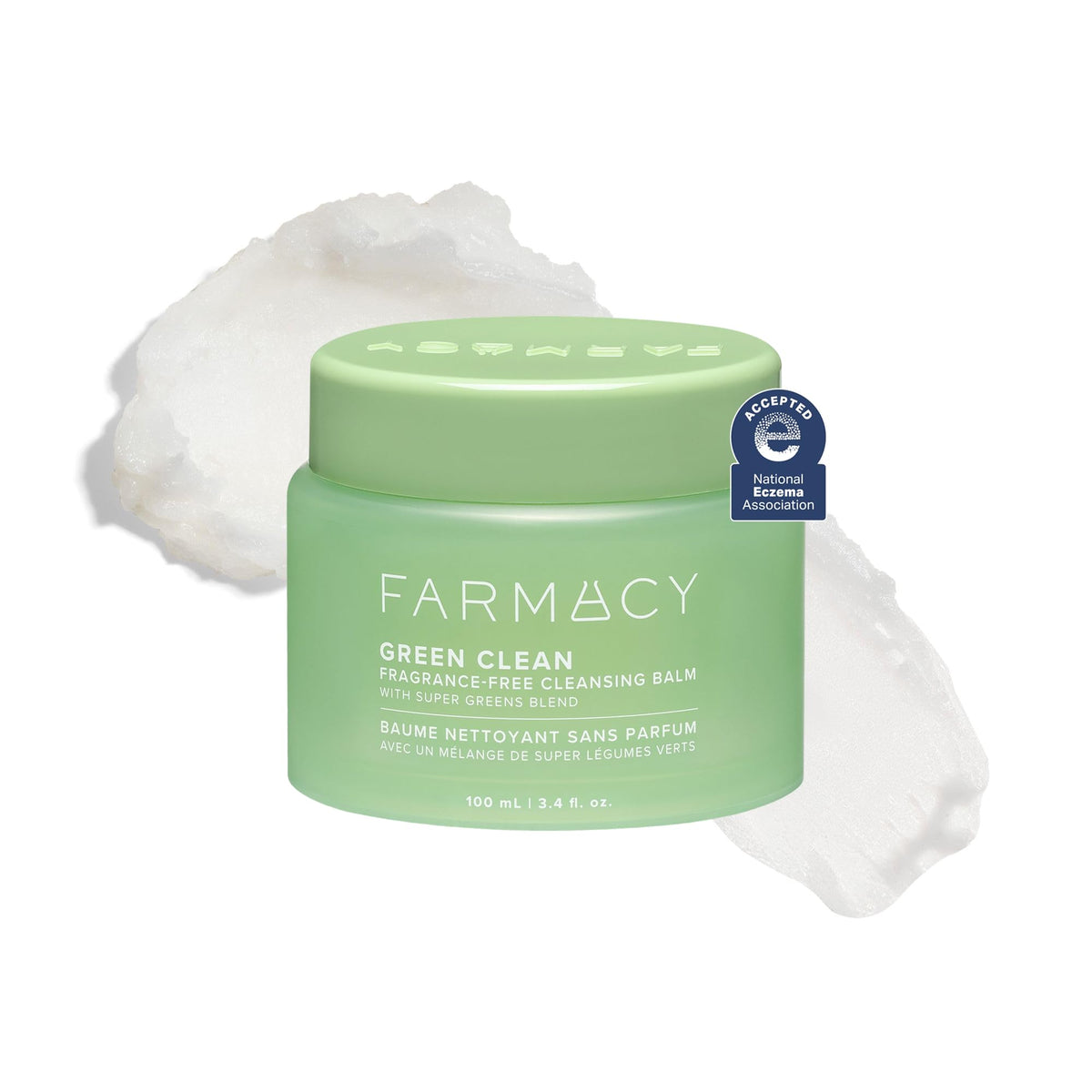 Farmacy Makeup Remover Cleansing Balm - Green Clean Waterproof Makeup Remover Balm + Oil Cleanser for Face - Gently Melts Make Up + SPF - Hydrates + Softens Skin with Super Greens + Papaya (50ml)