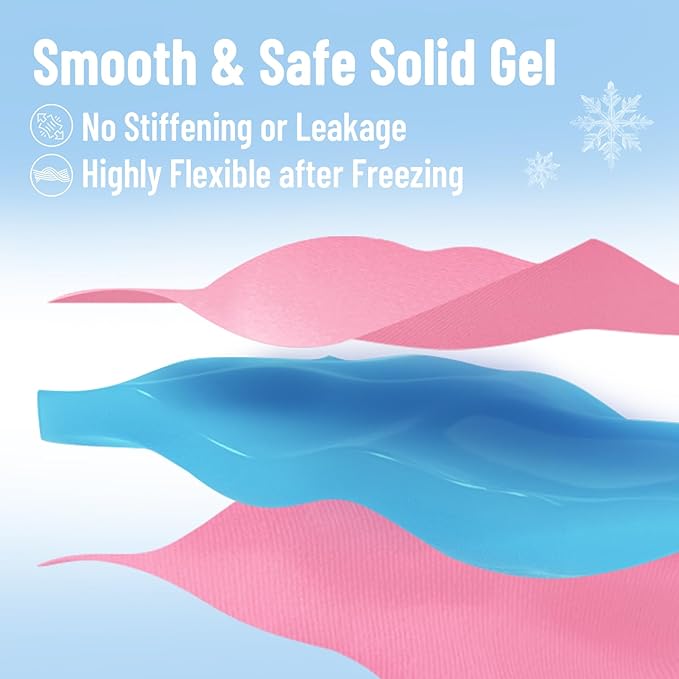 Cooling Eye Mask for Puffy Eyes, Ice Eye Pack After Surgery Relief - Reuable Cold Compress for Dry Eye - Comfortable Perfect Fit Gel Sleep Mask, Pink of 3D