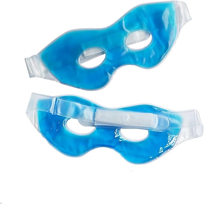 Sport Emblema Reusable Cooling Eye Mask for Puffiness & Swelling Migraines 2PCS Gel Frozen Eye Mask for Dark Circles Dry Eyes Hot Cold Compress Ice Pack for Headache Relief