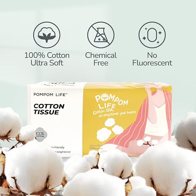 Disposable Face Towel 300 Count, 7.9"X7.9"Clean Face Towelettes for Washing Face, 100% Cotton Soft Dry Wipe, Biodegradable Face Towels & Facial Tissuel Travel Size for Cleaning,Makeup Removal