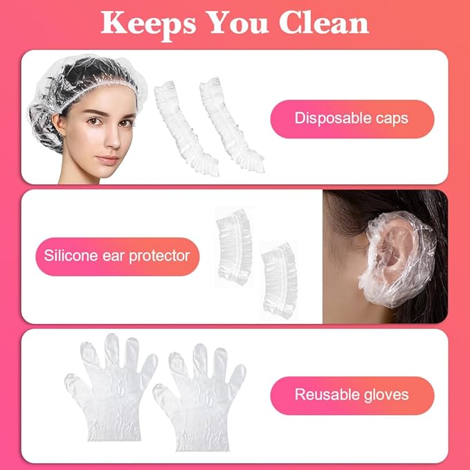 MOONMINI Hair Dye Color Brush and Bowl Set, Color Bowl Brushes Tool Mixing Bowl Kit Tint Comb for Hair Tint Dying Coloring Applicator (Pinky&Clear)
