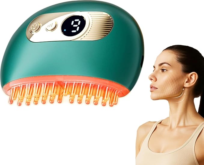 Kinbana Lymphatic Contour Face Brush – Face Massager for Lymphatic Drainage, Double Chin Reducer, and Facial Sculpting – Gentle Vibrating Lymphatic Drainage Tool for Jawline & Puffiness (Green)