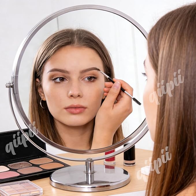 qiipii Eyebrow Brush Professional Double-Ended Angled Eye Brow Spoolie Brushes, Double Head Brush, Makeup Grooming Tool for Precision Application of Eye Brow Powders, Shaping Eye Brow & Lashes