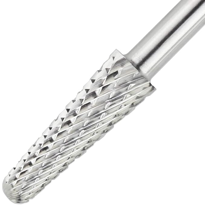 USA PANA Professional 3/32" Shank Size - Cone Shape Carbide Bit - Nail Drill Bit for Manicure Pedicure Tools Dremel Machine - Gold, Silver (Coarse, Silver)