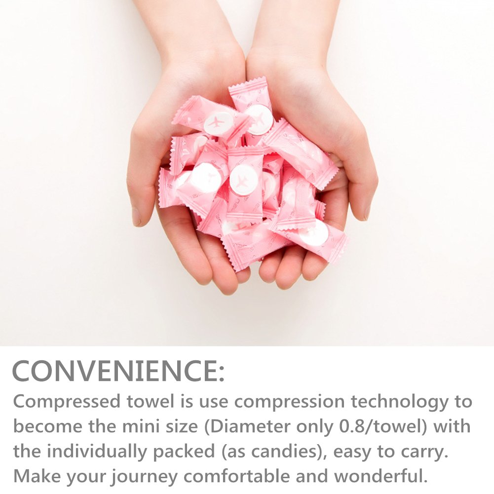 VanFn Disposable Towel, Compressed Towel, Mini Disposable Compressed Washcloth, Cotton Portable Disposable Compressed Towels Perfect for Travel, Home & Outdoor Activities, Nacai Series (50)