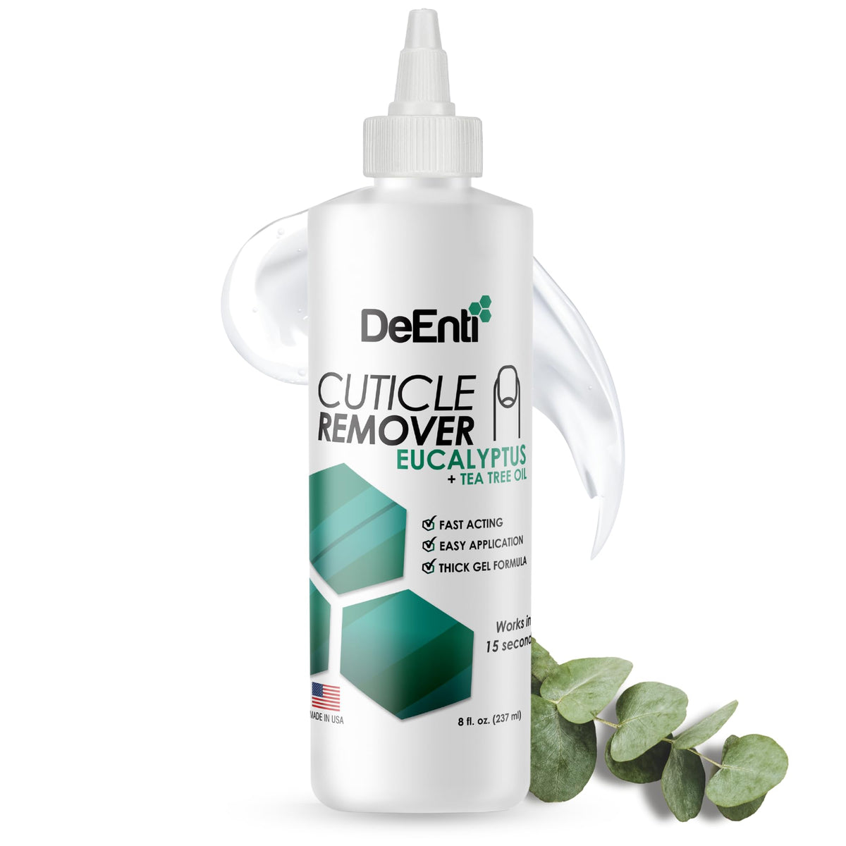 DeEnti Instant Cuticle Remover Gel, Nail Cuticle Softener, 8oz Eucalyptus