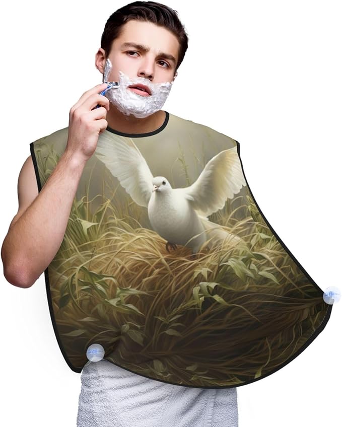 Monochrome Sketch Style Gaming Print Beard Bib Shaving Apron, Beard Hair Trimming Cape Gift For Dad